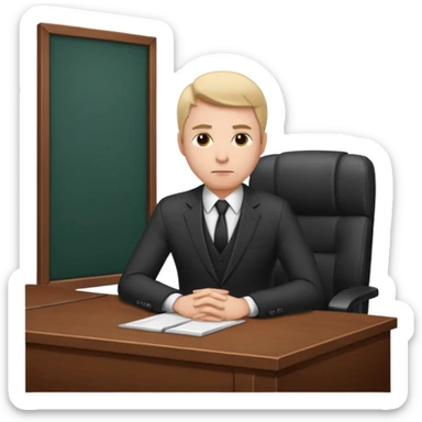 Business man sitting at a desk sticker