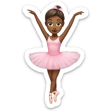 brown skin ballerina in a pink tutu sticker