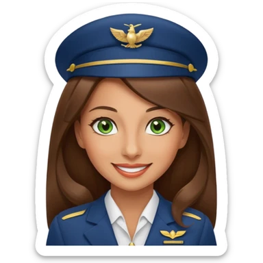 Stewardess Emirates with loung hair Green eyes sticker