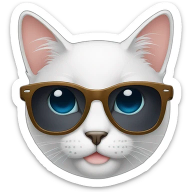 cat with sunglasses looking satisfied sticker