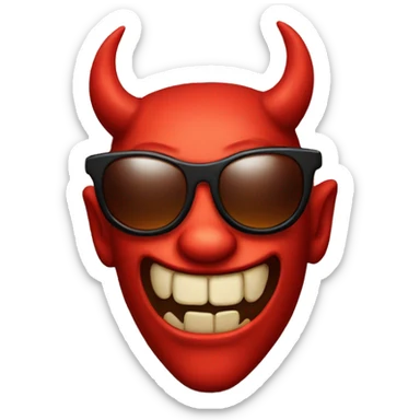 Devil with sunglasses  sticker