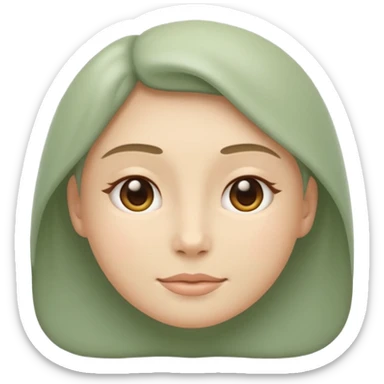 Minimal wellness emoji representing tighter skin and firmness,
subtle lifting effect, smooth contours, calm and natural,
no beauty or cosmetic symbols, soft sage green color palette sticker