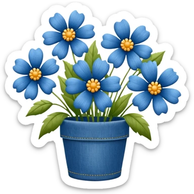 A beautiful bouquet of denim flowers sticker