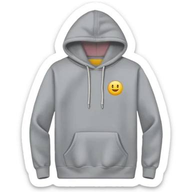 comfy grey minimalistic hoodie without logo sticker