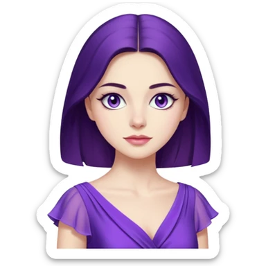 Demet özdemir as a character from game of thrones with lilac eyes and a purple dress. sticker