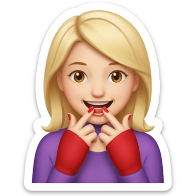 Basic emoji girl biting her nails sticker