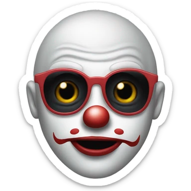 Creepy clown with sunglasses  sticker