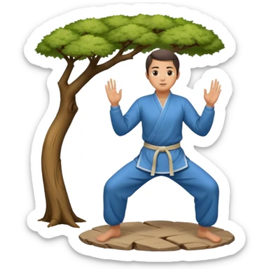 pratiquant de qi gong en position de l'arbre sticker