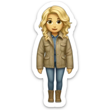 Blonde girl jacket tied around waist sticker