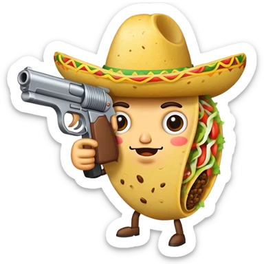 Taco with gun sticker
