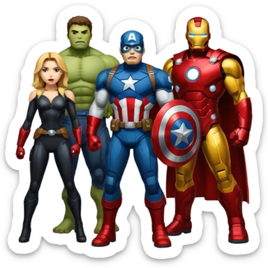 Avengers lineup sticker