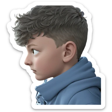 boy in car profile shot sticker