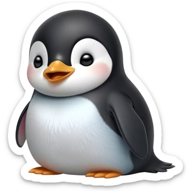 Cinematic Cute Yawning Baby Penguin Portrait Emoji, Head tilted slightly with a dramatic, wide-open yawn, showcasing soft, cuddly feathers and sleepy, half-closed eyes brimming with drowsy contentment, Simplified yet irresistibly adorable features, highly detailed, glowing with a soft, cozy polar glow, high shine, relaxed yet expressive, stylized with a dash of whimsical charm, soft glowing outline, capturing the essence of a drowsy yet affectionate arctic cherub that appears ready to stretch out for a nap! sticker