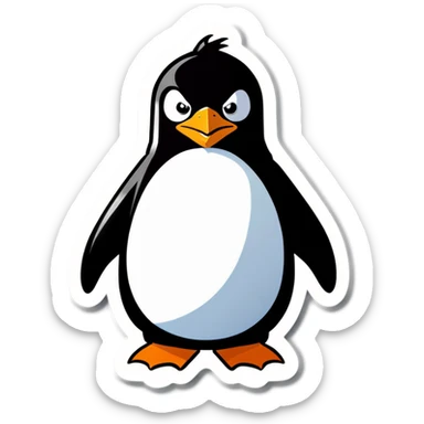 An angry penguin sticker