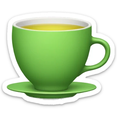 green tea cup sticker