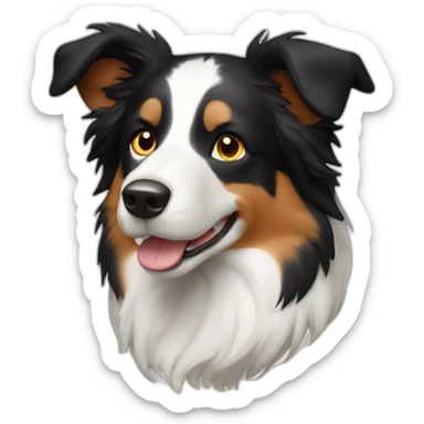 Border collie white with light brown spots and pointy ears sticker