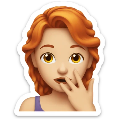 Red head girl blowing a kiss sticker