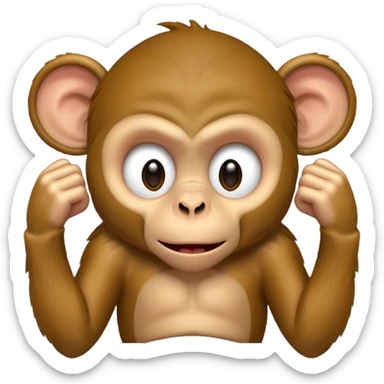 Monkey with anxiety, pulling out his hair and biting his nails  sticker