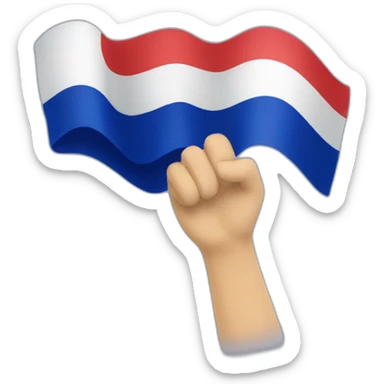 waving France flag sticker