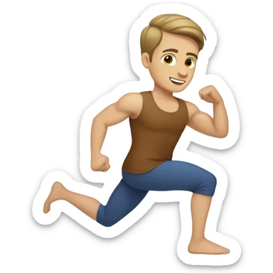 White brown hair no beard young male doing pilates sticker