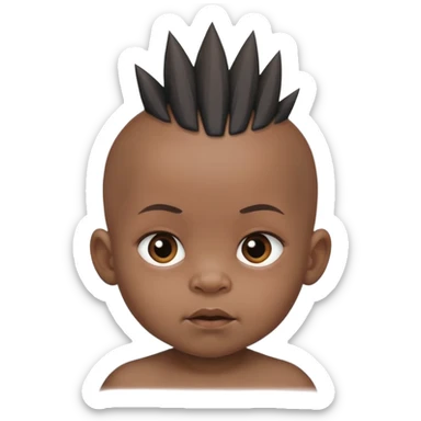 I want a black baby in which the baby has a mohawk in the centre and then he is bald from sides and he is ugly as well sticker