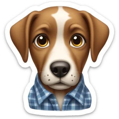 A dog with plad shirt  sticker