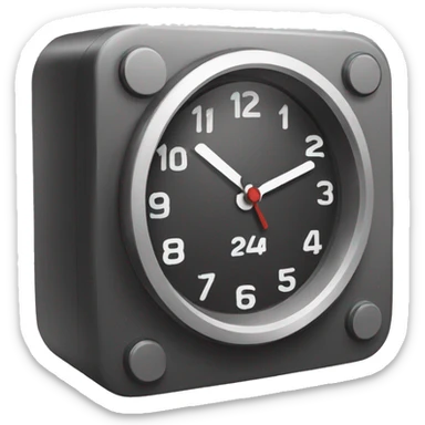 automatic clock with the inscription '24/7' sticker