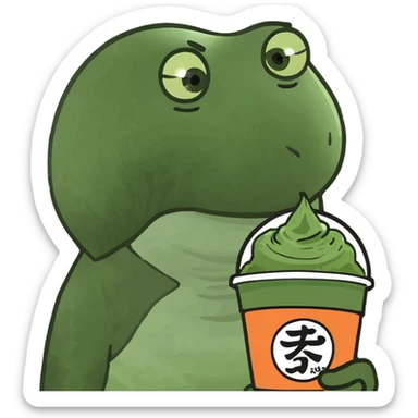 Boy who holds matcha sticker