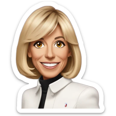 Brigitte macron qui fait du skate sticker