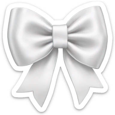 white satin bow sticker