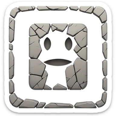 Chiseled text NOT face on stone tablet sticker