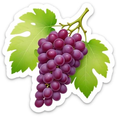 matcha colored grapes with matcha pastel colored leaves sticker