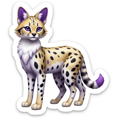 Epic Edgy Black White Purple ethereal Serval-Fionbri full body sticker