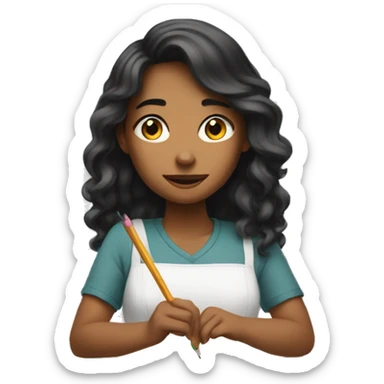 Girlfriend drawing a picture  sticker