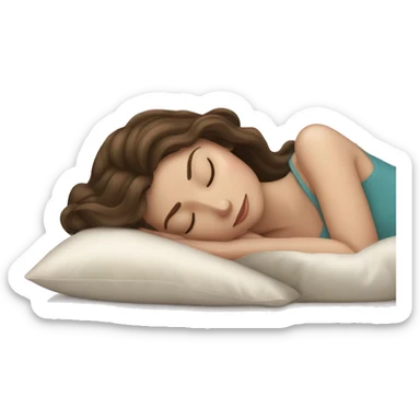 sleeping beauty brunette white girl with a silk pillow sticker