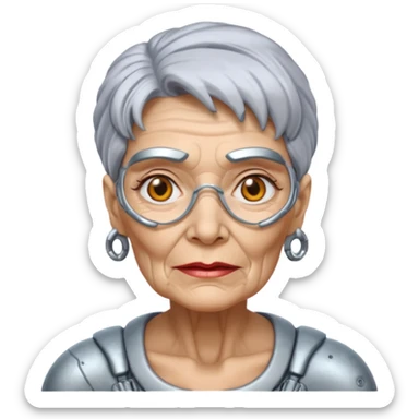 cyborg grandma sticker