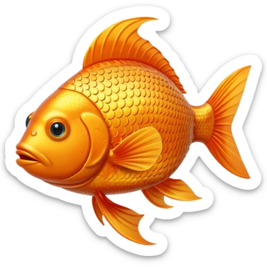 Bit gold orange fish taken from an old game, it has to swim in the water, it has to be 3D and have depth sticker