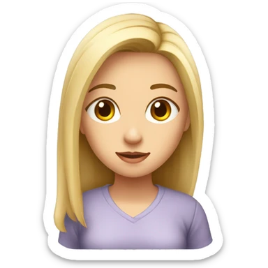 menina  rubia estudando cansada sticker