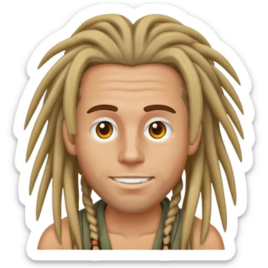 White guy with dreadlocks  sticker