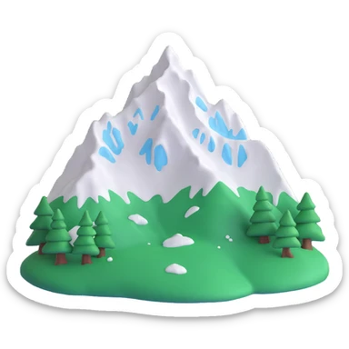 mountain covered with snow 3d emoji sticker