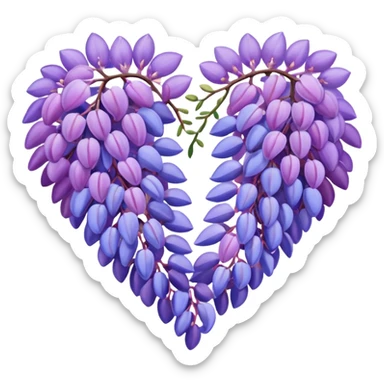 Wisteria and Malibu multicolor heart sticker