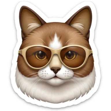Snowshoe cat with sunglasses sticker