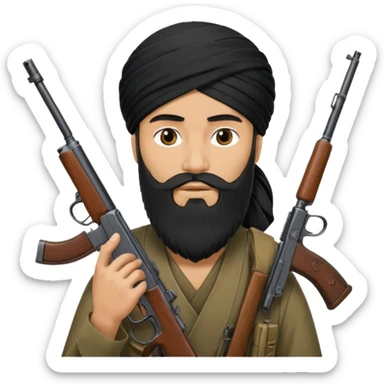 Taliban with gun one piece sticker