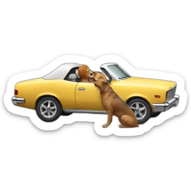 Dog kiss car sticker