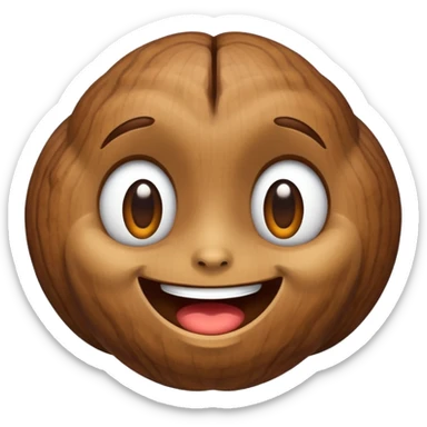 walnut, cheerful expression, no text sticker
