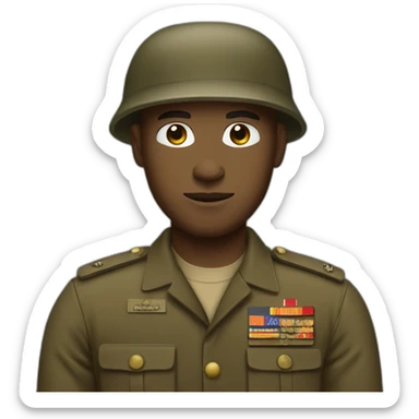 soldier in a brown vietnam war era outfit sticker