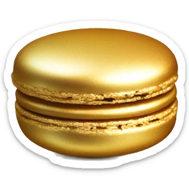 Realistic metallic gold macaroon with gradient colorful filling  sticker