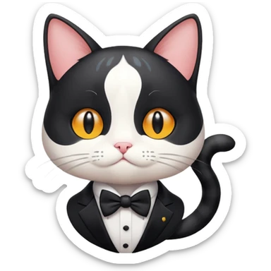 ghibli style tuxedo cat blushing sticker