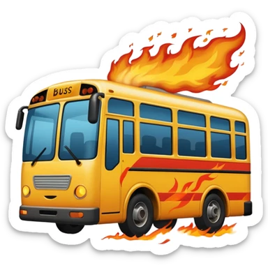 Bus running person over on fire sticker