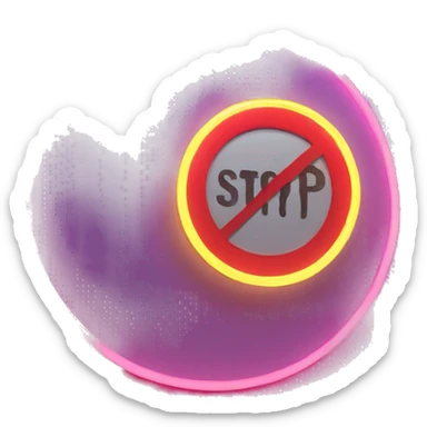 stop sign glowing neon sticker